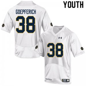 Notre Dame Fighting Irish Youth Dawson Goepferich #38 White Under Armour Authentic Stitched College NCAA Football Jersey HTZ5499MU